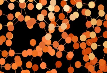 Dark Red, Yellow vector pattern with artificial intelligence network.