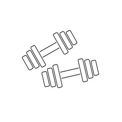 Dumbbells line icon isolated on white background vector