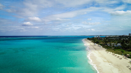 drone view of beach
