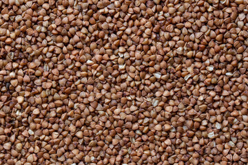 background of close up of buckwheat groats 