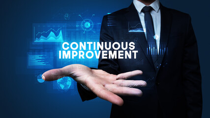 Hand of Businessman holding motivational message