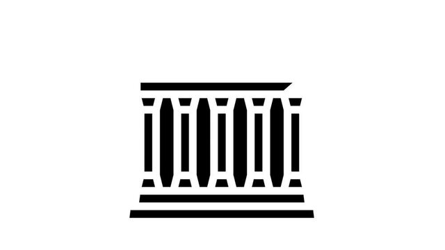concordia temple, agrigento sicily glyph icon animation