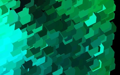 Dark Green vector background with rectangles.