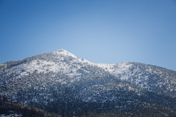 winter landscape with mountains and snow