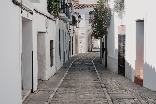 june 06, 2019 Europe city street. urban building Zafra Arco de Jerez Puerta Arch in Extremadura of Spain by via de la Plata