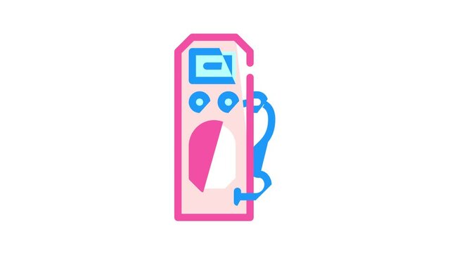 charging station electric cars color icon animation