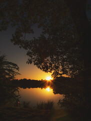 Fototapeta premium summer photos at sunset in bavaria ingolstadt