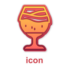 Gold Glass of beer icon isolated on white background. Vector