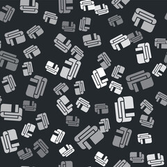 Fototapeta premium Grey Towel stack icon isolated seamless pattern on black background. Vector