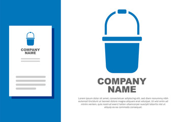 Blue Sauna bucket icon isolated on white background. Logo design template element. Vector © vector_v