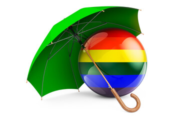 LGBT rainbow flag under umbrella, 3D rendering