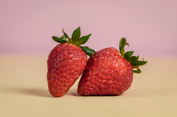 Strawberries on a colored background