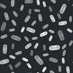 Grey Burrito icon isolated seamless pattern on black background. Traditional mexican fast food. Vector