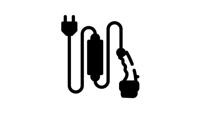 charging cable black icon animation