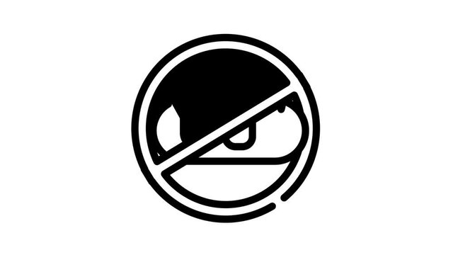 without carbon dioxide emissions black icon animation