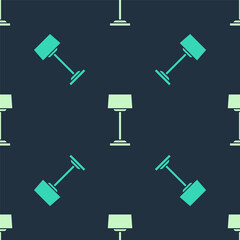 Green and beige Floor lamp icon isolated seamless pattern on blue background. Vector