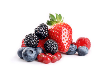 fruits rouges sur fond blanc