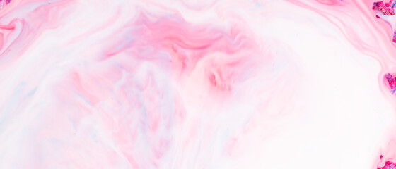 Fototapeta premium Fluid Art. Pink abstract texture. Liquid marble pattern. Abstract background