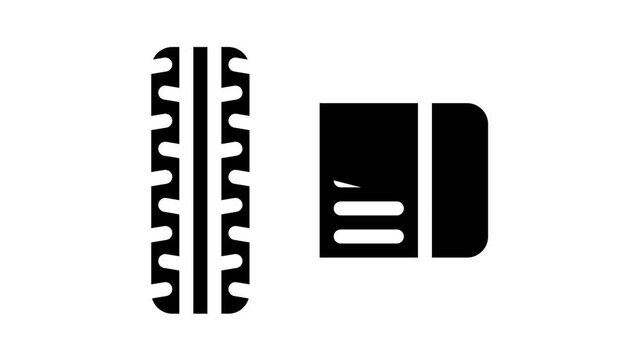 electric motor on wheel glyph icon animation