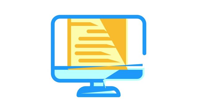 document of operating system color icon animation