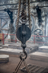 Crane hook in vintage workshop 5122