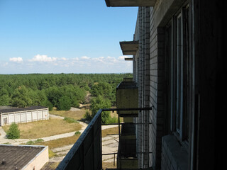 Abandoned residential buildings in village of Orbita near the Chyhyryn Nuclear Power Plant. Abandoned and destroyed. © Deniz