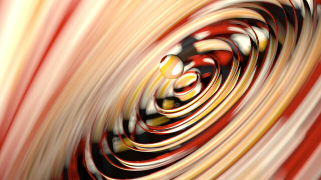3d render Futuristic centralisation interface orange red white