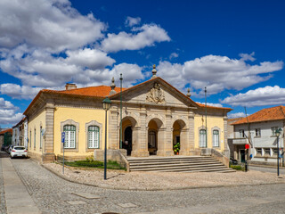 Fototapeta na wymiar The emblematic Joanine-Neoclassical military building, which today houses the Almeida town hall. Almeida, Portugal.