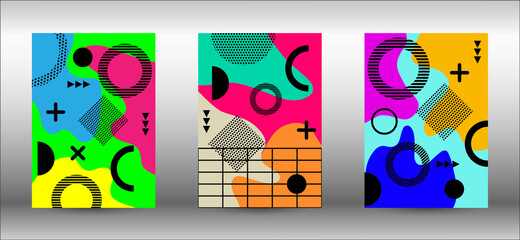 Fototapeta na wymiar Modern abstract vector banner set. Colorful trendy illustration.