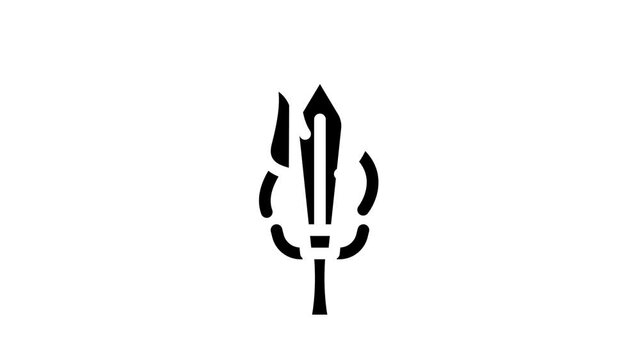 burning sword glyph icon animation