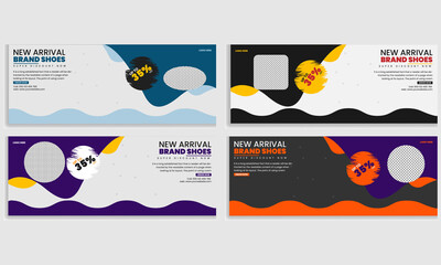 Product promotion creative modern web banner design template.