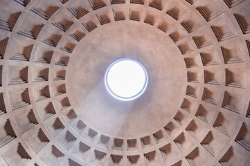 Round hole in Pantheon dome, Rome, Italy