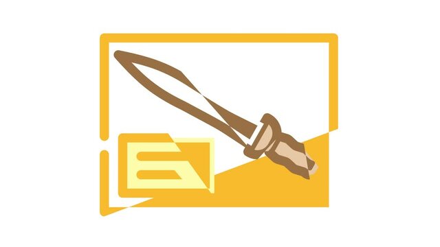 gladius museum exhibit color icon animation