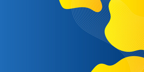Abstract background with blue and yellow fluid elements