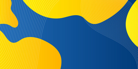 Fototapeta premium Abstract background with blue and yellow fluid elements