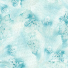 Abstract watercolor seamless pattern. Watercolor blue background