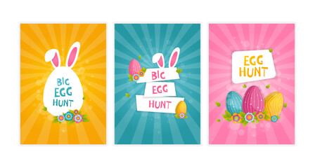 Big egg hunt banners template. Easter banners