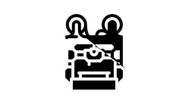 double extruder 3d printer black icon animation