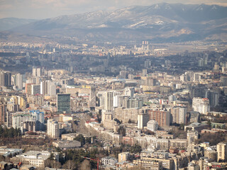 Fototapeta na wymiar Capital city aerial view