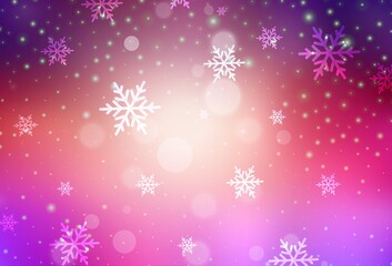 Light Pink, Yellow vector backdrop in holiday style.