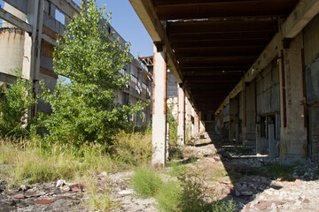 Chyhyryn Nuclear Power Plant. The building of the abandoned Ukrainian nuclear power plant Chigirinskaya. The ruins of buildings and structures. © Deniz