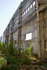 Chyhyryn Nuclear Power Plant. The building of the abandoned Ukrainian nuclear power plant Chigirinskaya. The ruins of buildings and structures. © Deniz