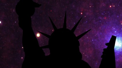 Statue of liberty against Stars in the night