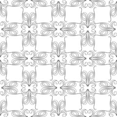 Seamless vector pattern of ornamental elements in art nouveau style