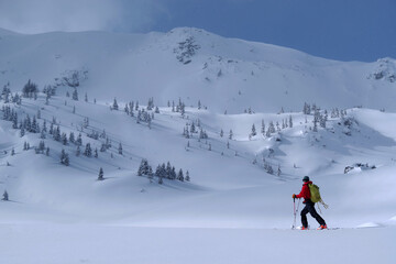 Ski tour in Godeanu Mountains, Carpathians, Romania, Europe