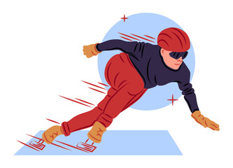 Vector skater in shadow of sharp lines style