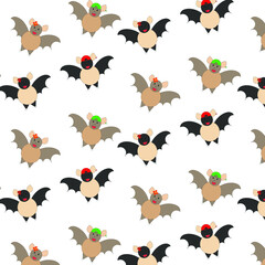 Bat. Pattern. Children's textiles. Wallpaper for a children's room.