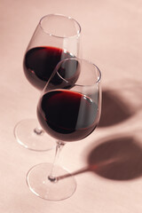 Two glasses of red wine