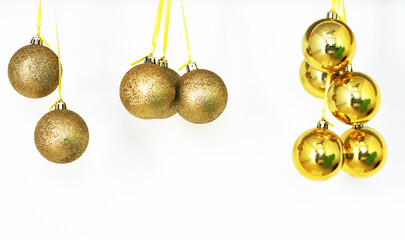 Golden christmas ball for new year 2021