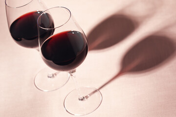 Two glasses of red wine